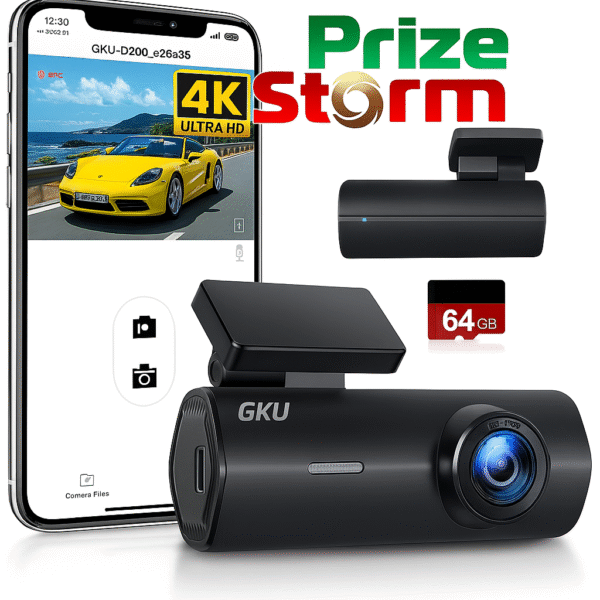 GKU 4K Dash Cam Built-in WiFi 24H Parking Monitor Night Vision