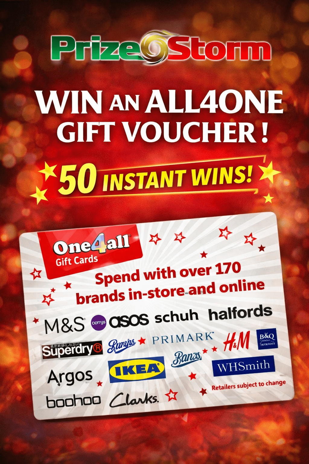 Win A £100 ONE4ALL Gift Card or £80 Cash Alternative